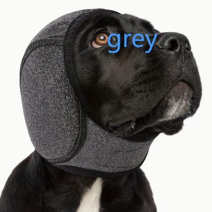 Orejeras antirruido para perros para tormentas y petardos en color gris