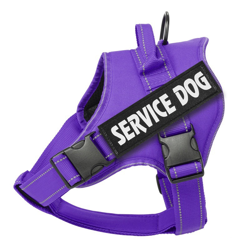 Arnés chaleco reflectante ajustable para perros medianos y grandes en color morado
