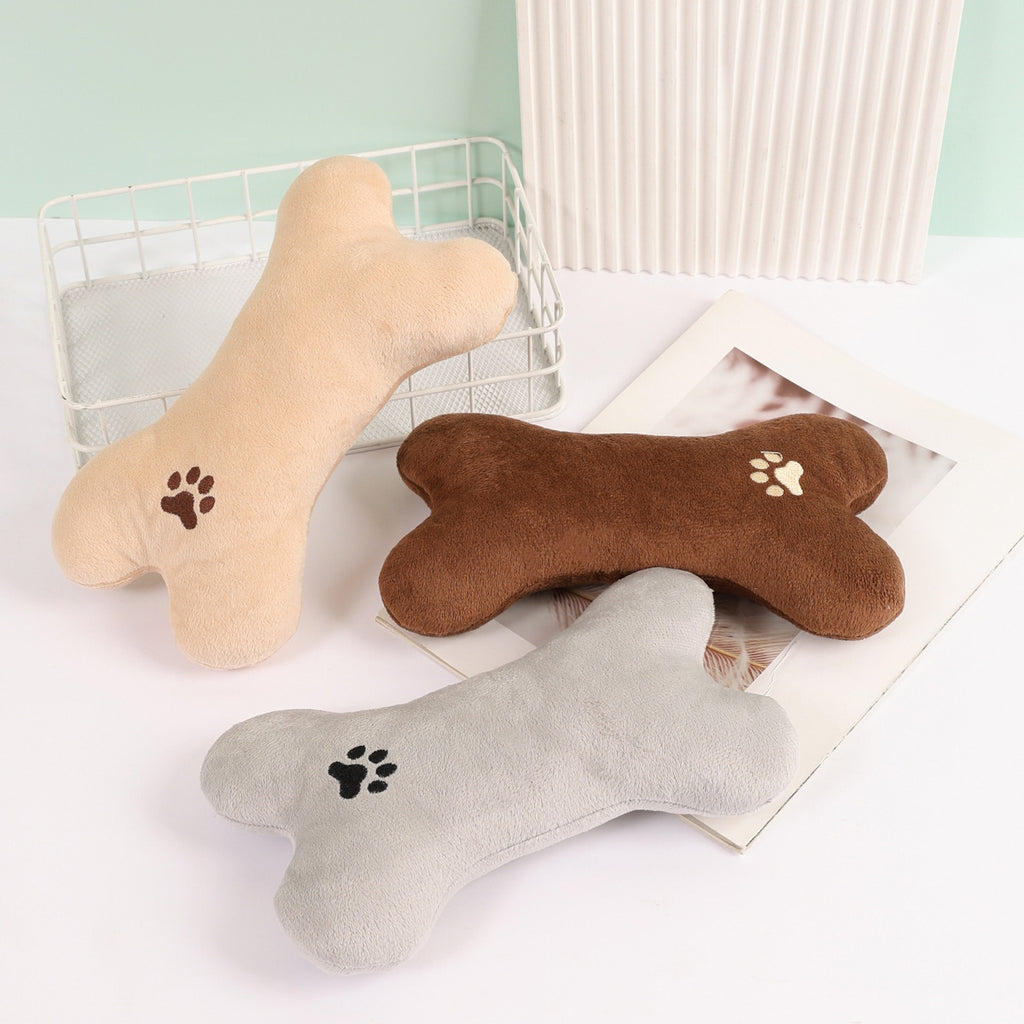 Juguete de peluche en forma de hueso para perros y gatos