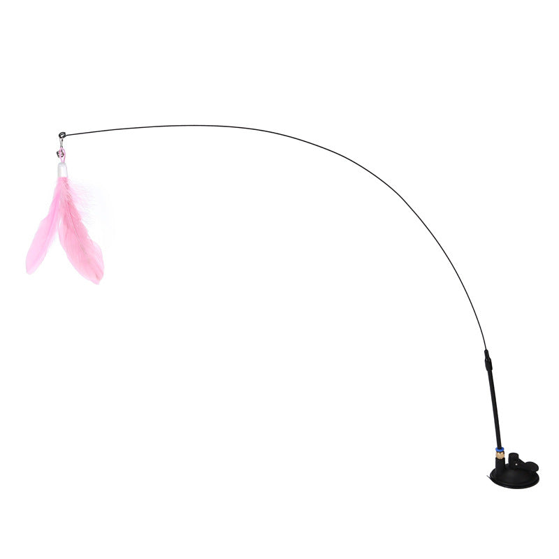 Juguete para gatos con plumas y ventosa