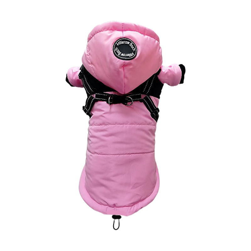 Chaqueta de invierno con arnés para perros