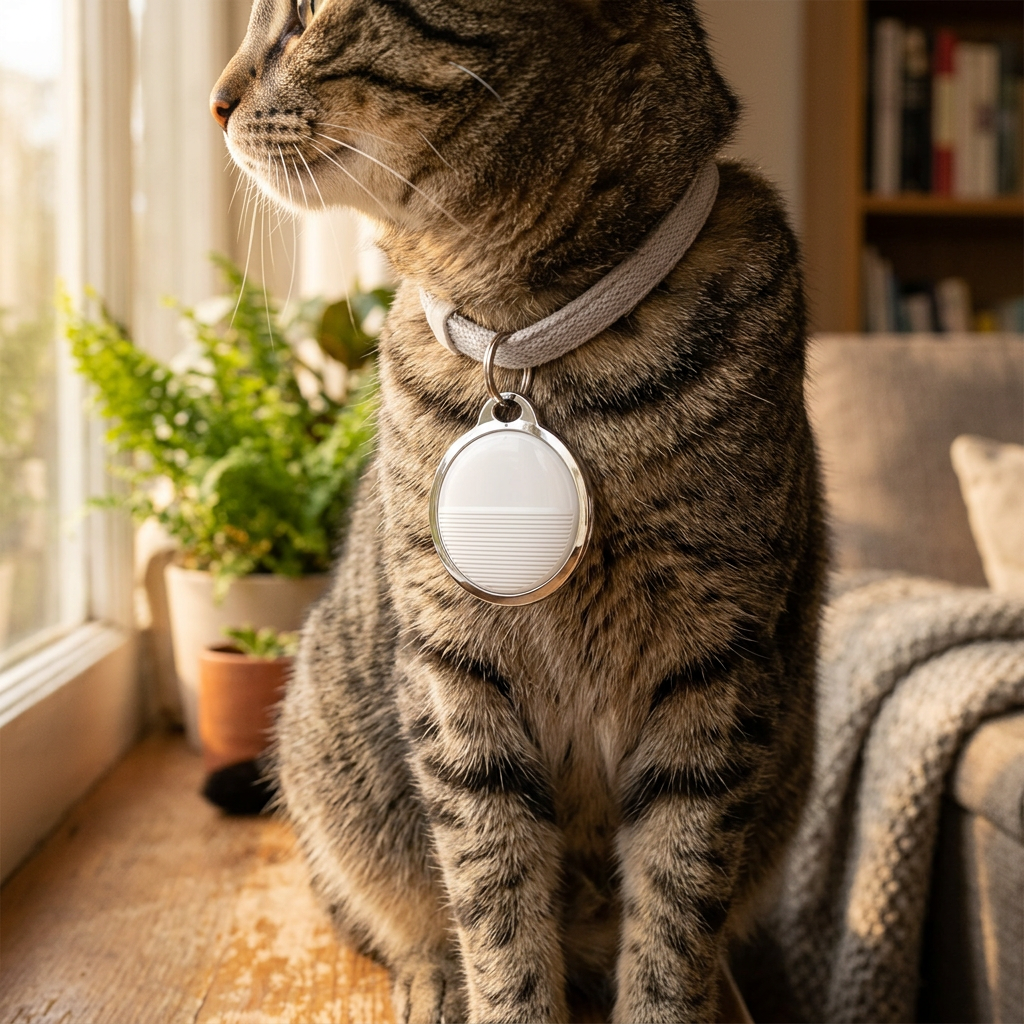 Localizador Bluetooth impermeable para mascotas compatible con Buscar de Apple