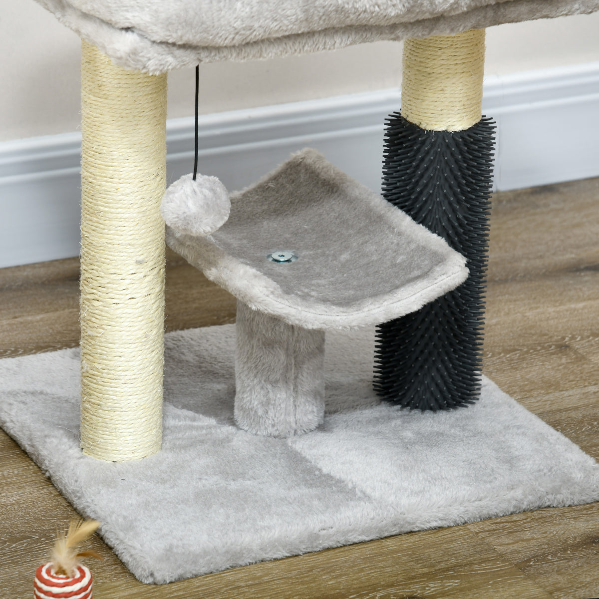 Árbol rascador para gatos gris de 48 cm