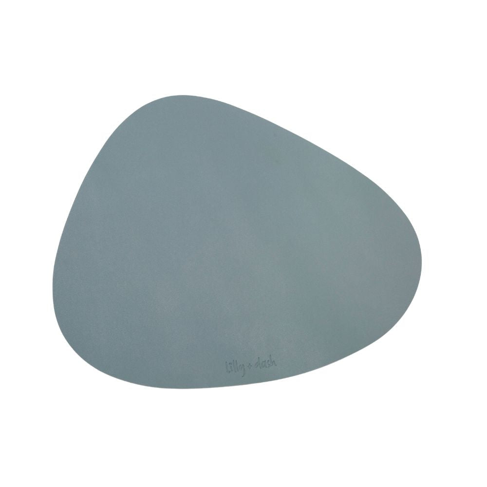 Salvamanteles asimétrico para dos cuencos – Azul piedra