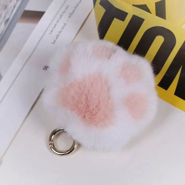 Llavero de peluche con forma de patita de gato