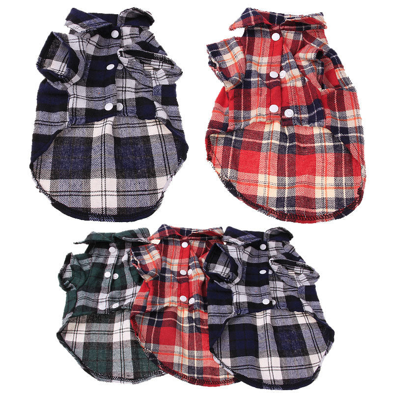 Camisa de cuadros para perros pequeños y medianos