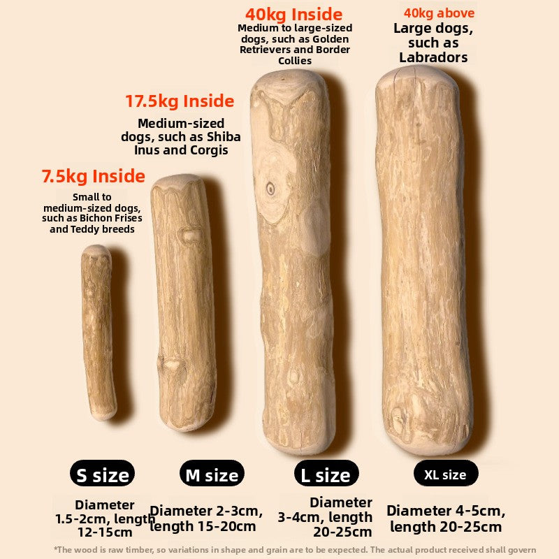 Mordedor de madera natural de café para la salud dental de perros