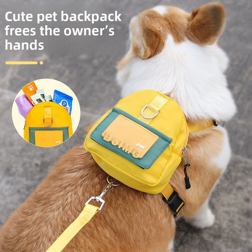 Arnés con mochila y correa para perros pequeños y medianos