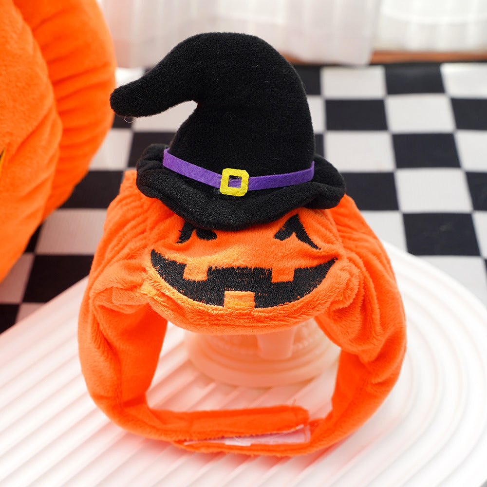 Disfraz de Halloween de Calabaza para Perros y Gatos – Gorro de bruja calabaza