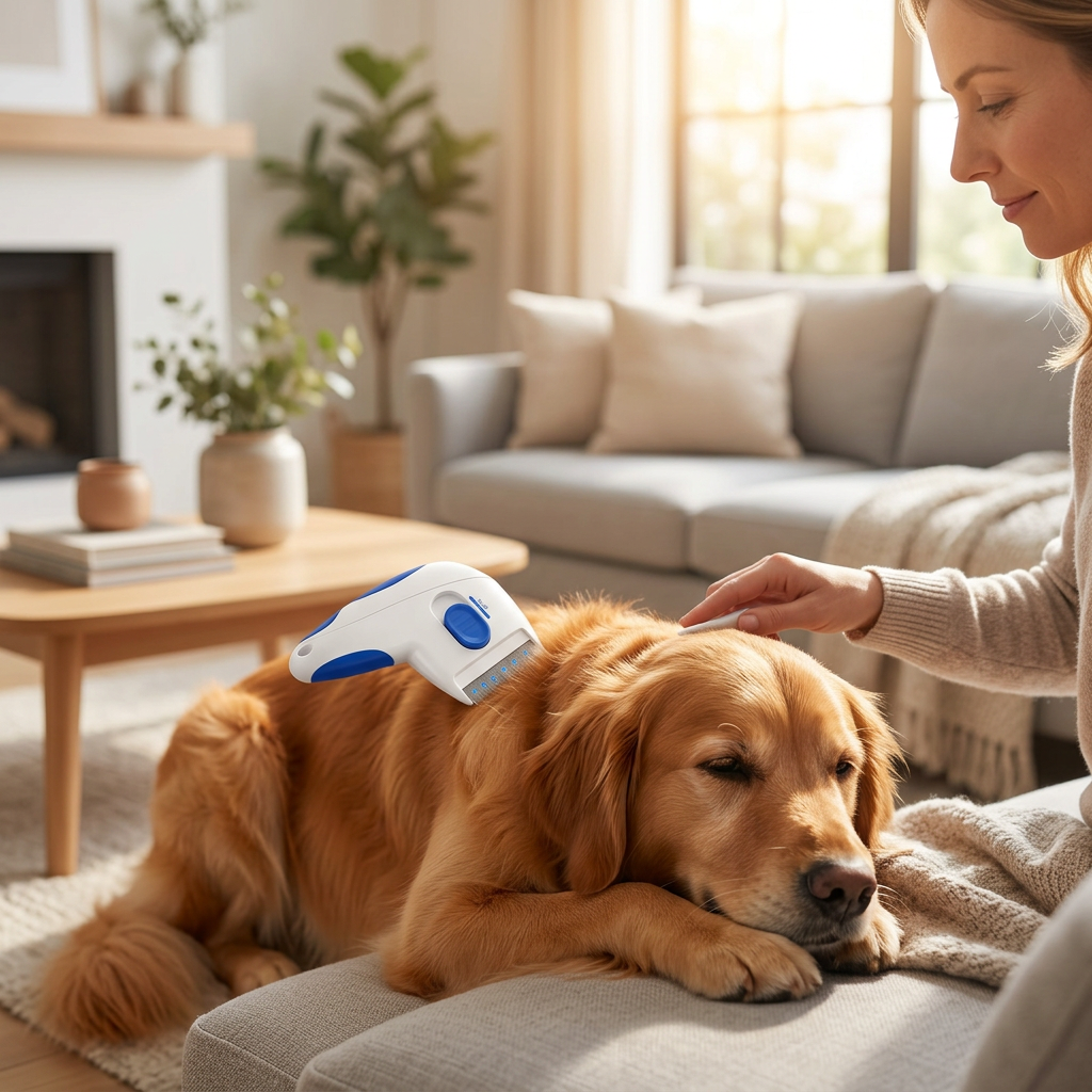 Peine eléctrico antipulgas para perros y gatos