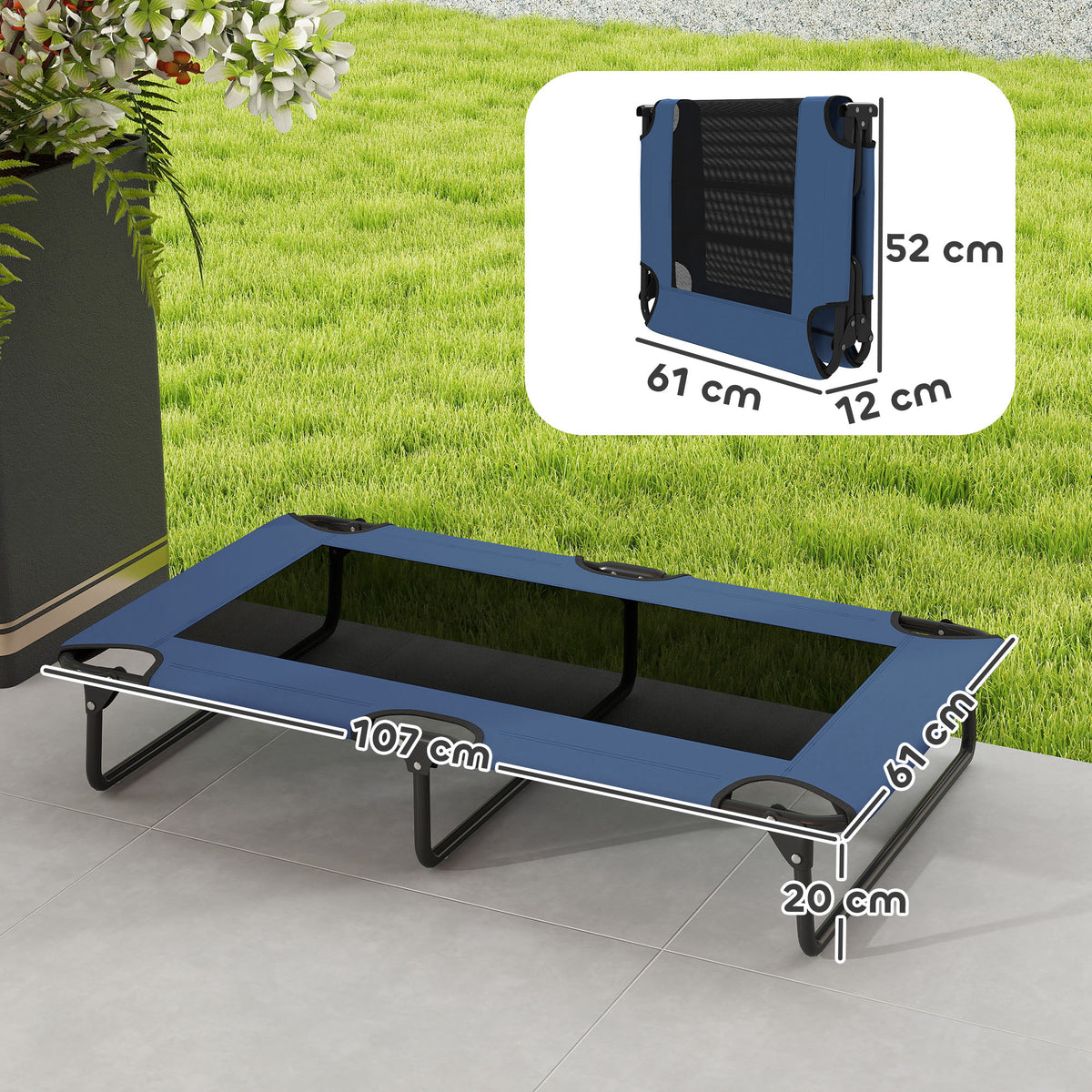 Cama elevada plegable y refrescante para perros