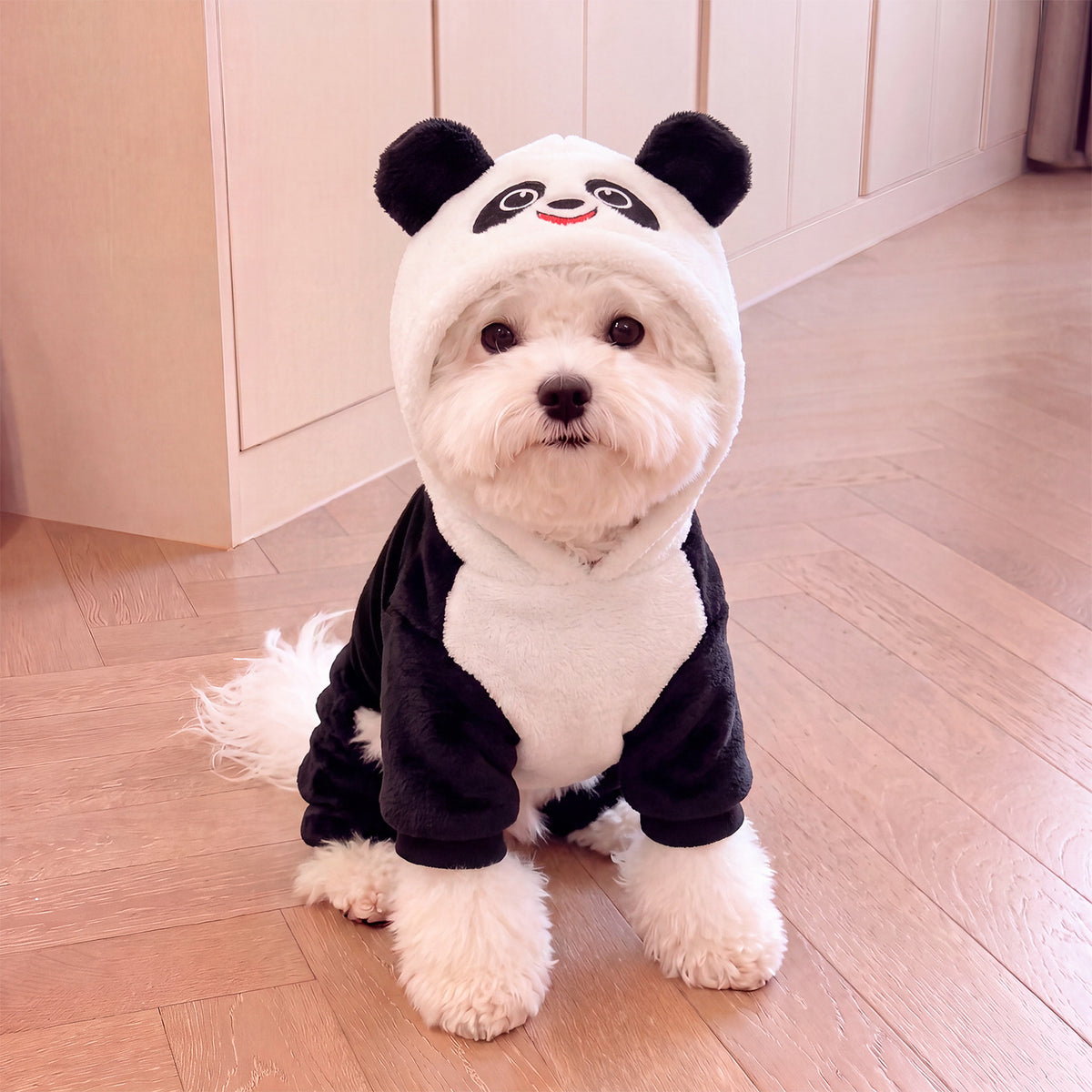 Abrigo polar con diseño de panda para perros