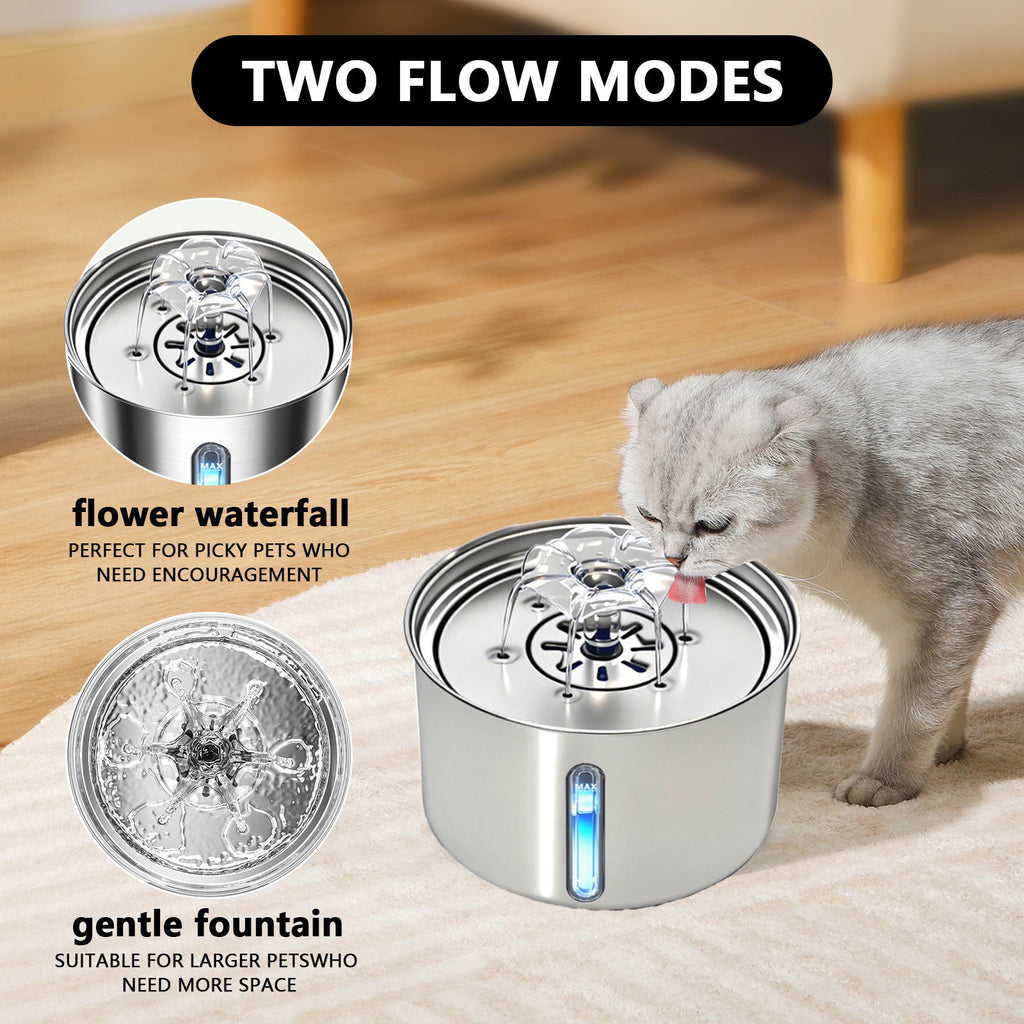 Fuente de agua automática de acero inoxidable para mascotas