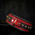 Collar Bestia Balteus de cuero rojo para perros, de M · cuello 42,5–50 cm a XXL · cuello 65–75 cm