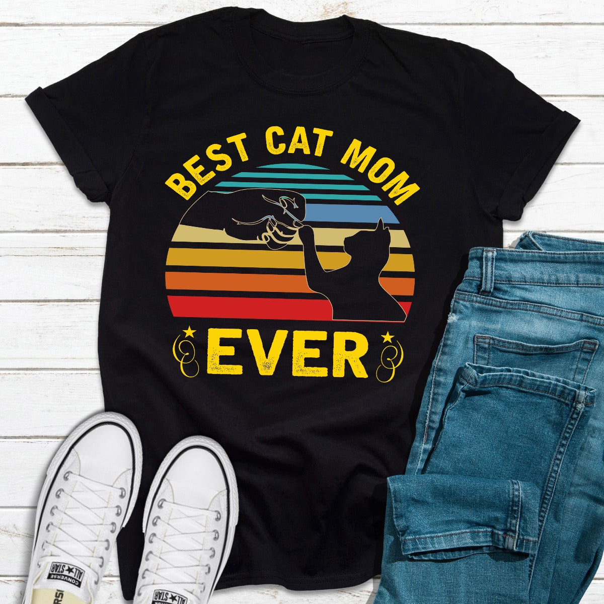Camiseta «Best Cat Mom Ever» – Merch Mallow