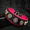 Collar Bestia Bijou negro y rosa para perros, de S · cuello 35–42,5 cm a XL · cuello 57,5–65 cm