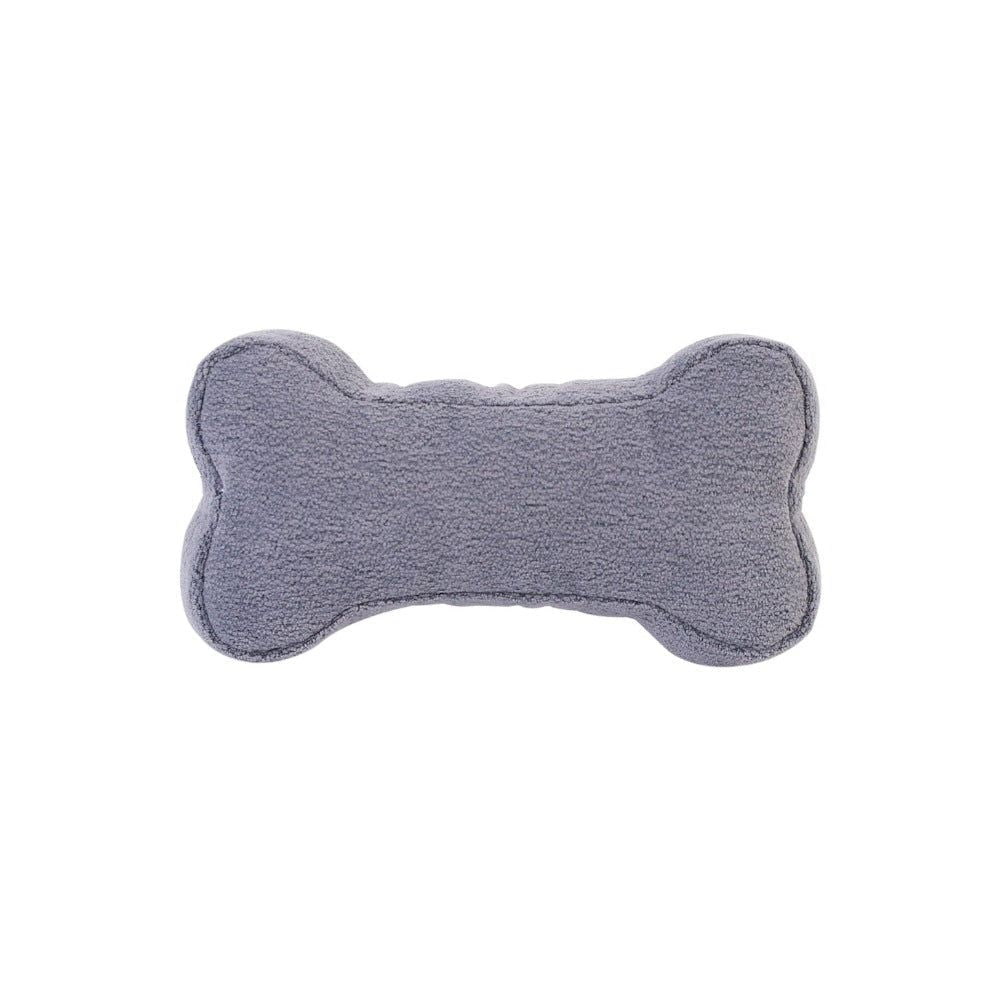 Juguete de hueso de bouclé con sonidos para perros – Gris antracita