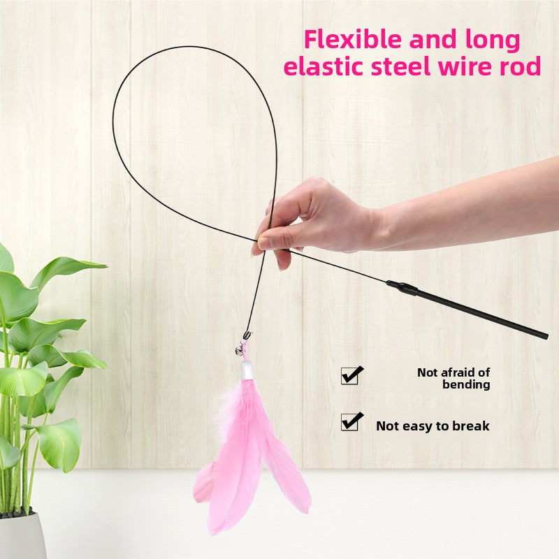 Juguete para gatos con plumas y ventosa