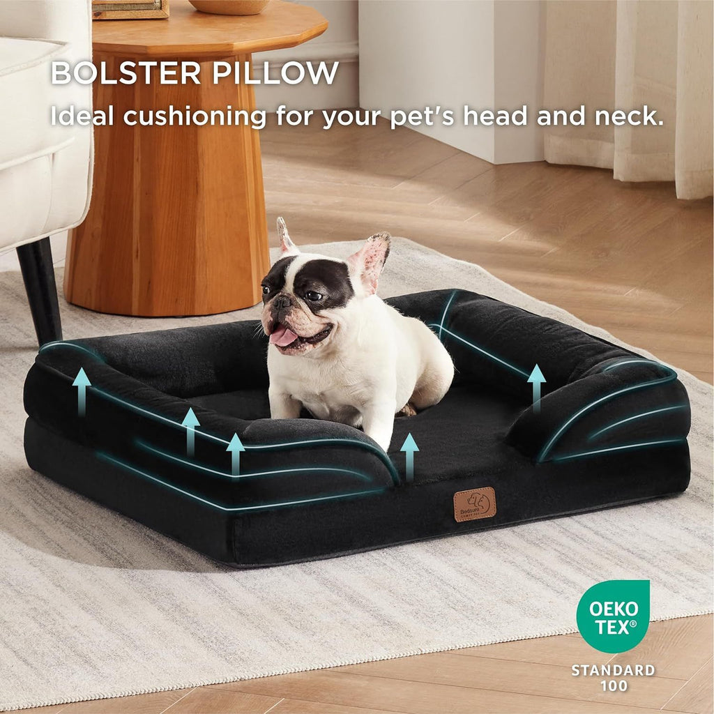 Cama cuadrada acolchada para perros