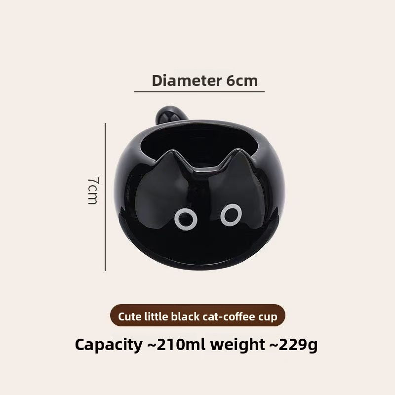 Taza de café de cerámica con gato siamés