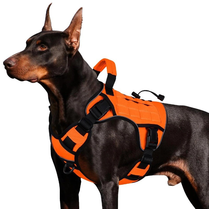 Arnés táctico con tiras reflectantes para perros