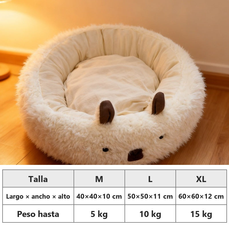 Cama nido cálida y lavable para perros