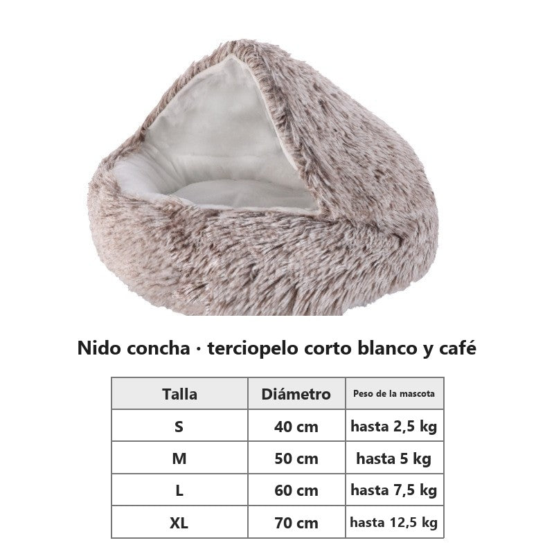 Cama mullida con forma de concha para perros y gatos – vista 6