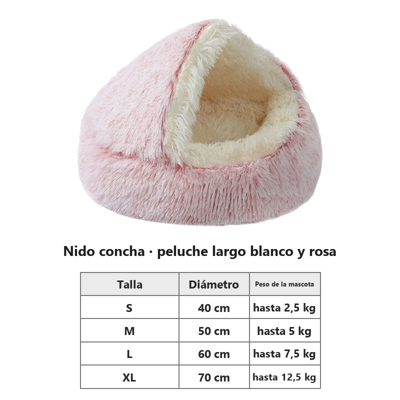 Cama mullida con forma de concha para perros y gatos – vista 2