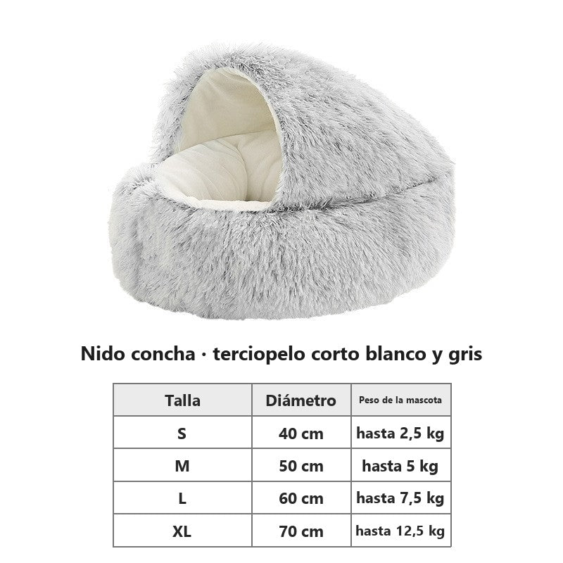Cama mullida con forma de concha para perros y gatos – vista 4