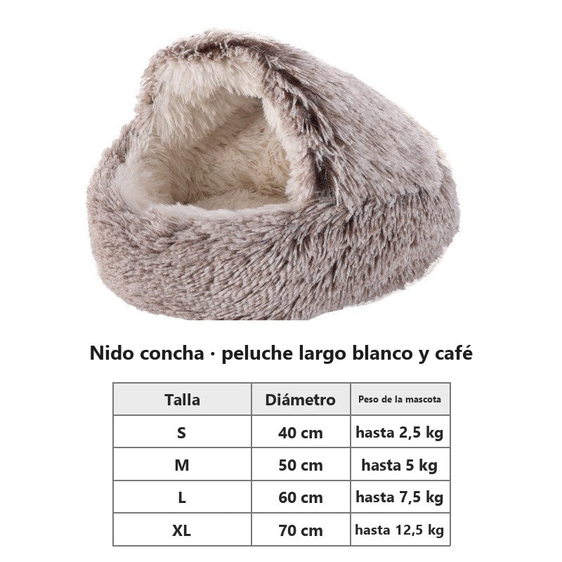 Cama mullida con forma de concha para perros y gatos – vista 3