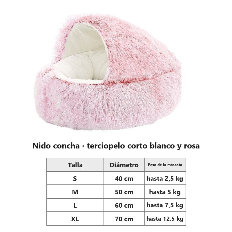 Cama mullida con forma de concha para perros y gatos – vista 5