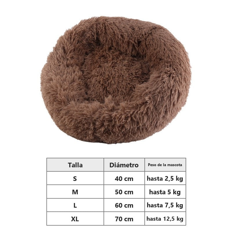 Cama mullida con forma de concha para perros y gatos