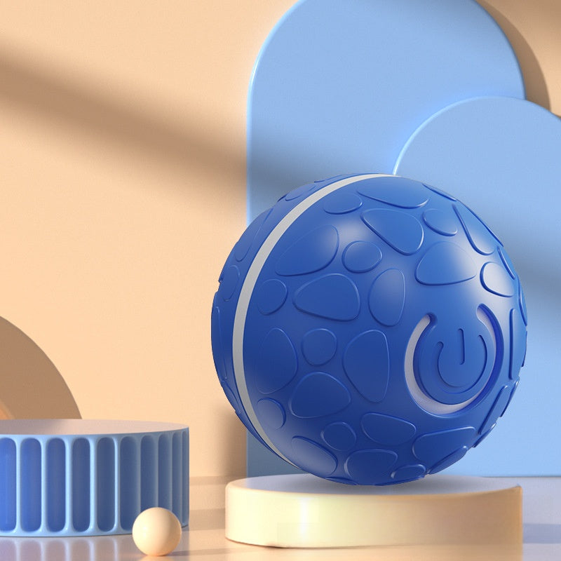 Pelota interactiva eléctrica que rebota sola para perros y gatos en color azul