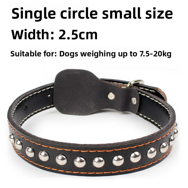 Collar y correa de cuero para perros medianos y grandes
