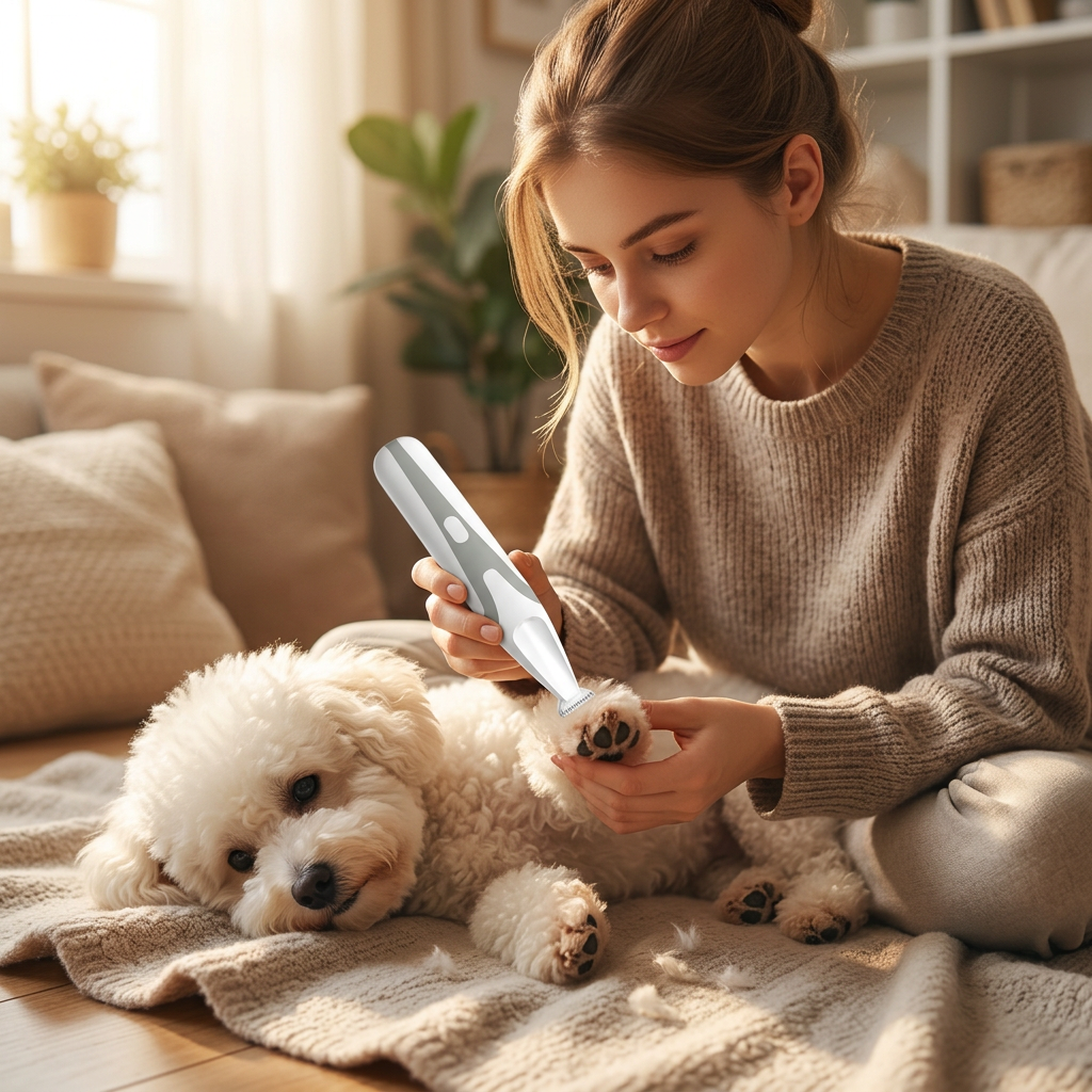 Cortapelos mini para patas de perros y gatos con luz LED, lavable
