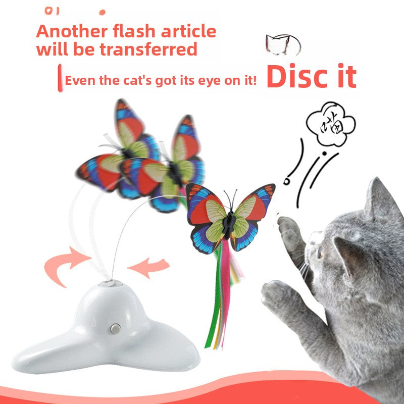 Juguete eléctrico interactivo con mariposa para gatos