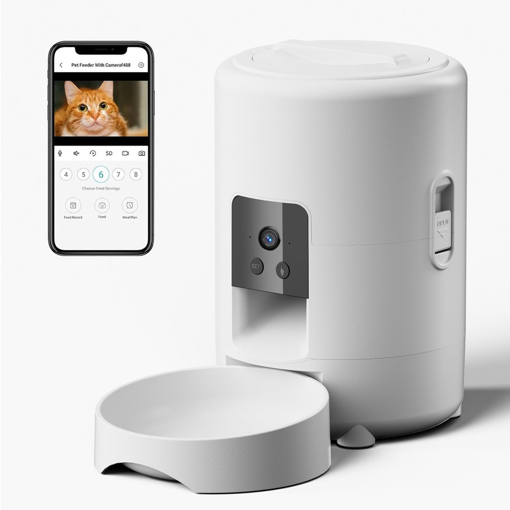 Comedero automático WiFi con cámara para perros y gatos