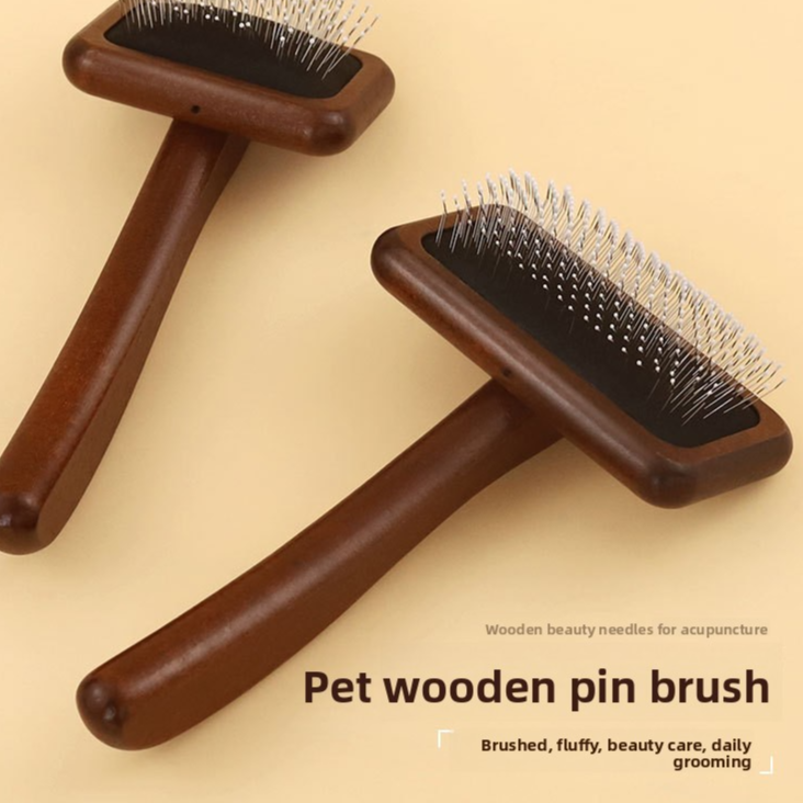 Peine quitapelos para perros con mango de madera
