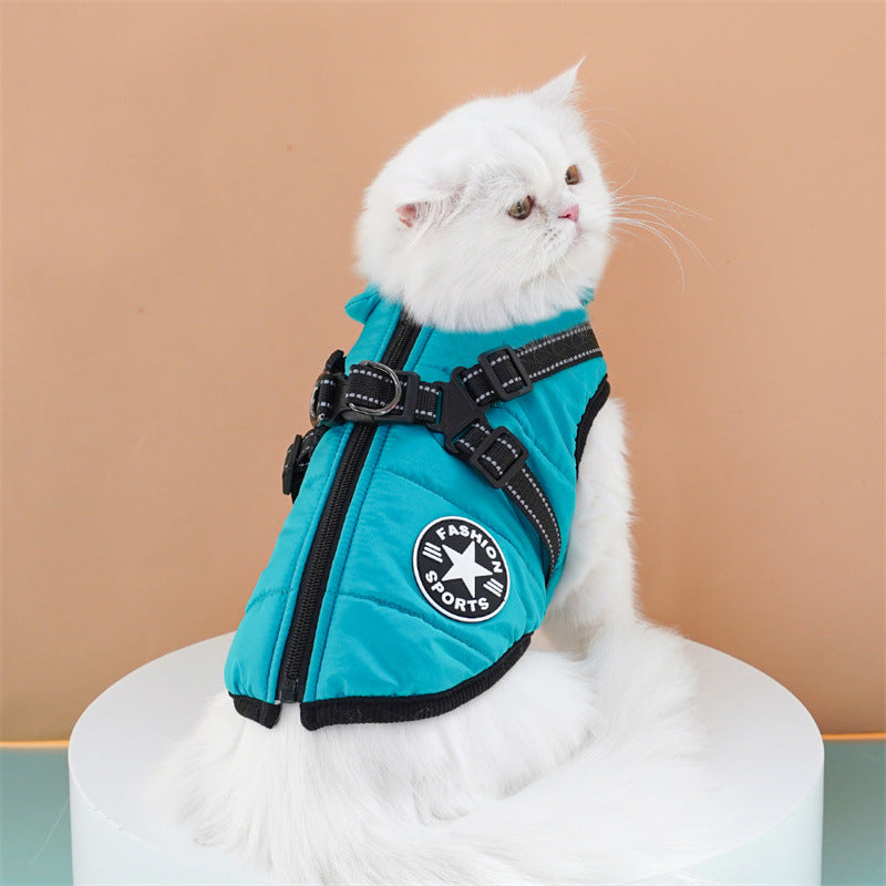 Chaleco acolchado de algodón para perros y gatos, foto 2 de 61