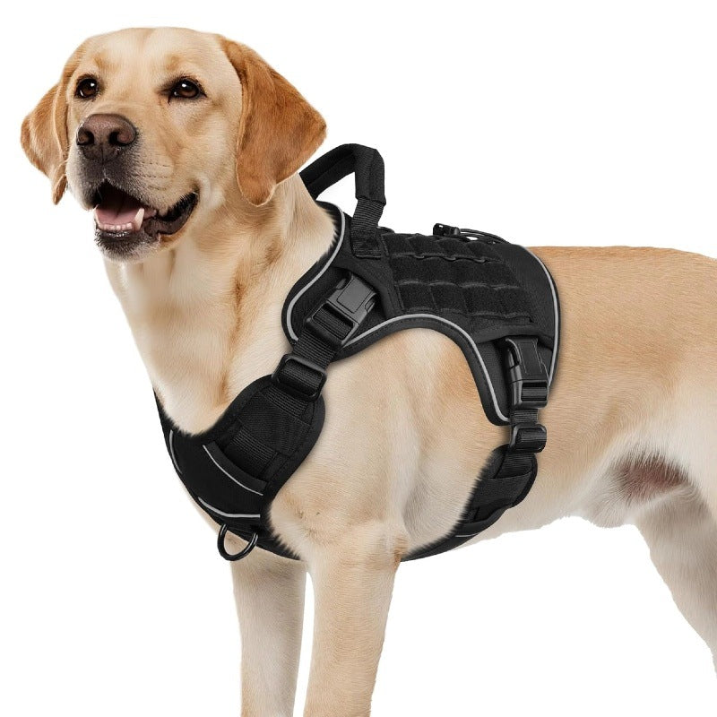 Arnés táctico con tiras reflectantes para perros