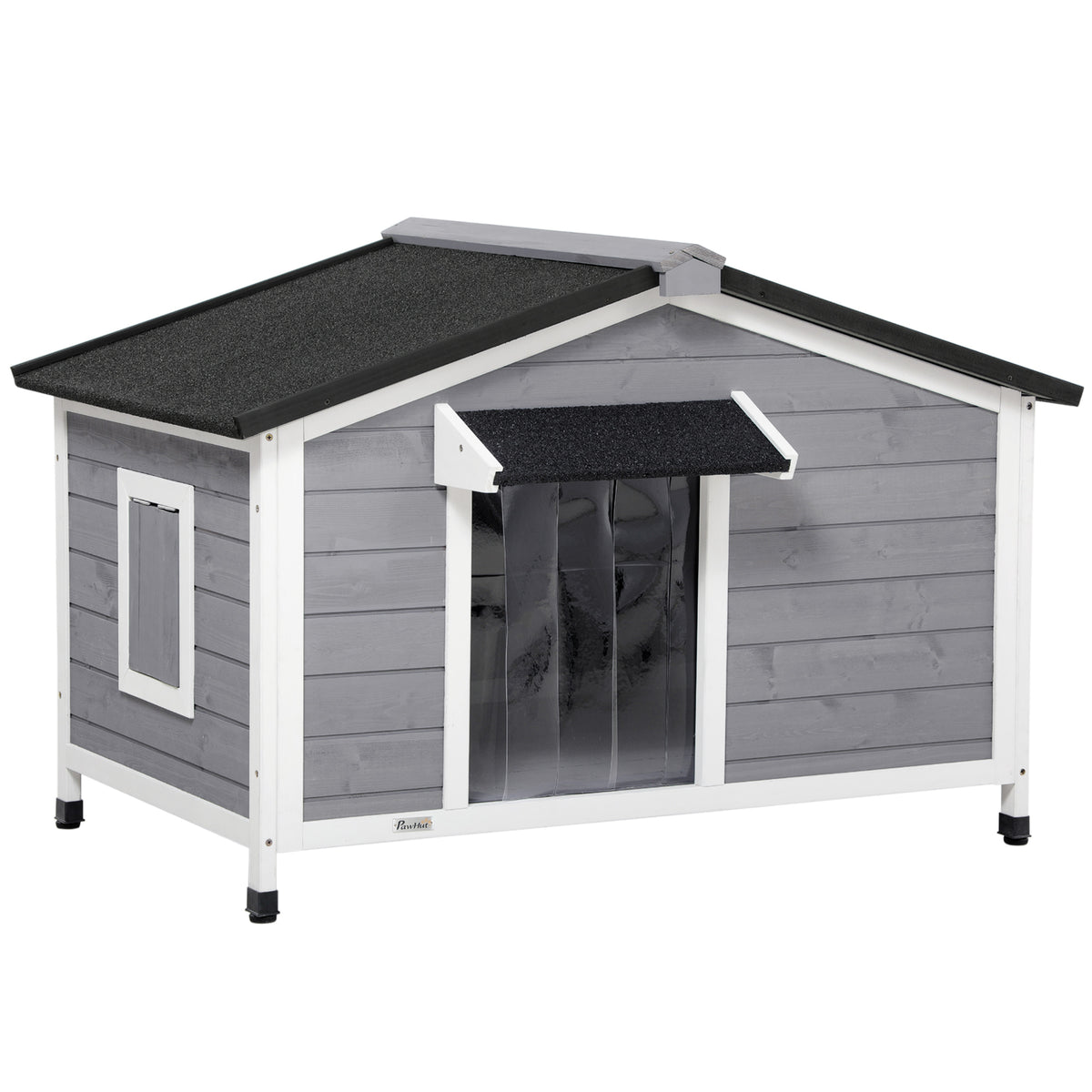 Caseta de madera estilo cabaña para perros medianos, 109x79x72 cm