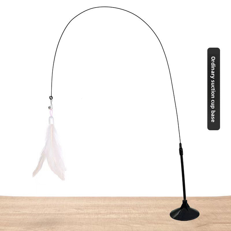 Juguete para gatos con plumas y ventosa