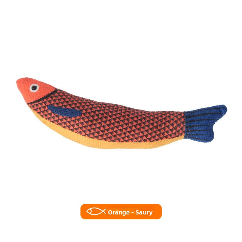 Pez de peluche con hierba gatera para morder y jugar