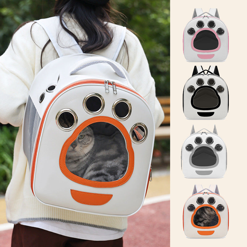 Mochila transportín plegable y transpirable para gatos y perros pequeños