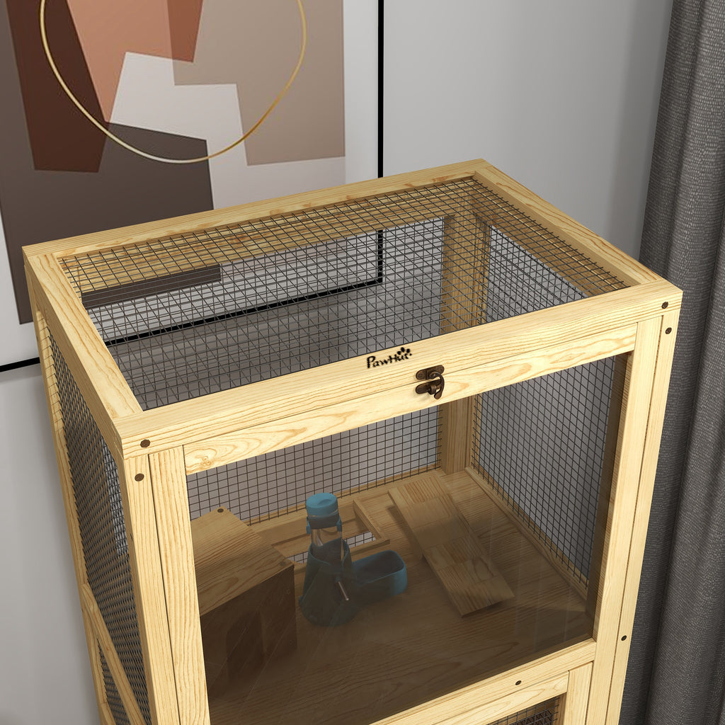 Jaula de madera para hámster de 5 niveles