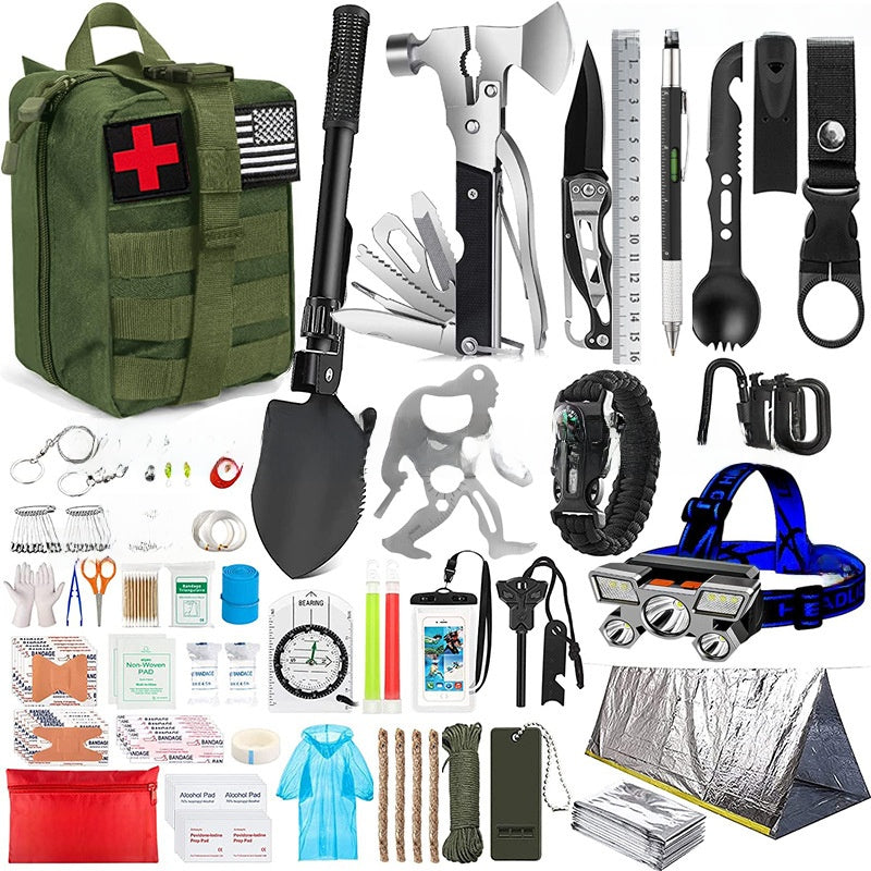 Kit de supervivencia y botiquín de montaña en bolsa táctica