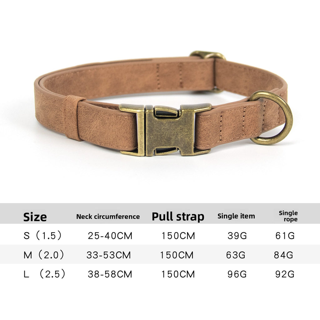 Collar y correa retro de piel sintética para perros