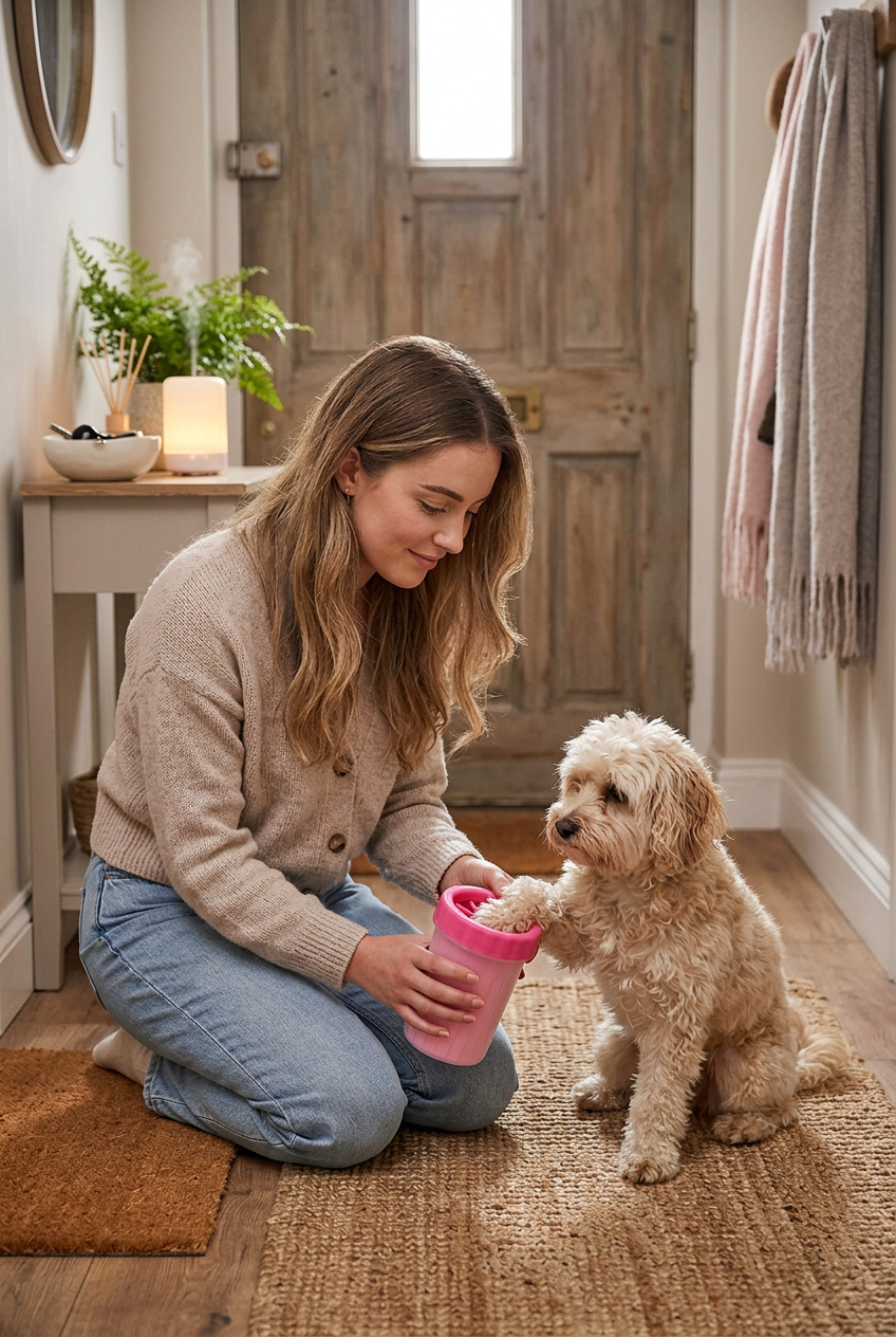 Vaso limpiapatas para perros y gatos, limpieza rápida tras el paseo