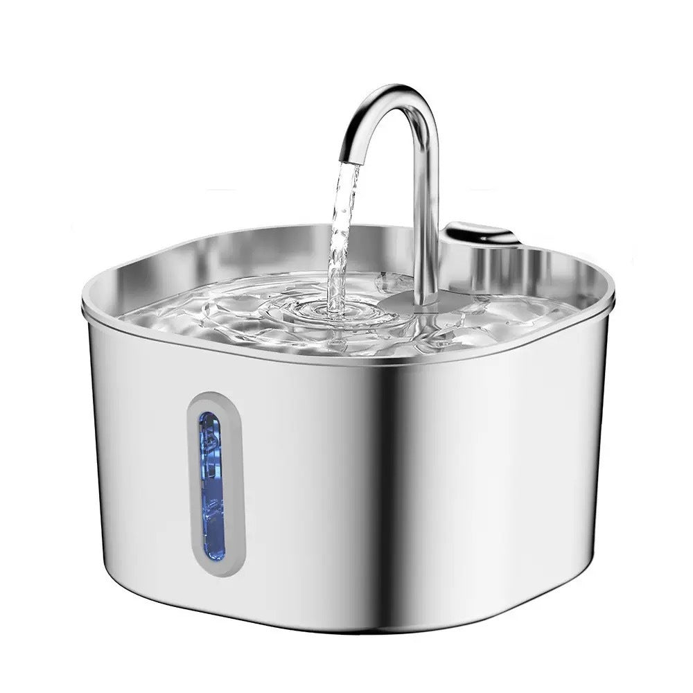 Fuente de agua de acero inoxidable 2,2 L para perros y gatos