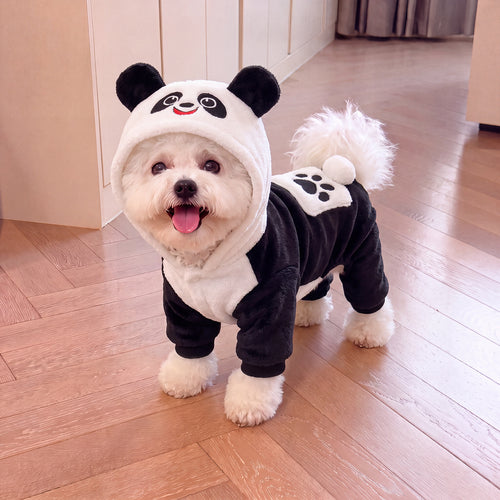 Abrigo polar con diseño de panda para perros